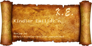 Kindler Emilián névjegykártya